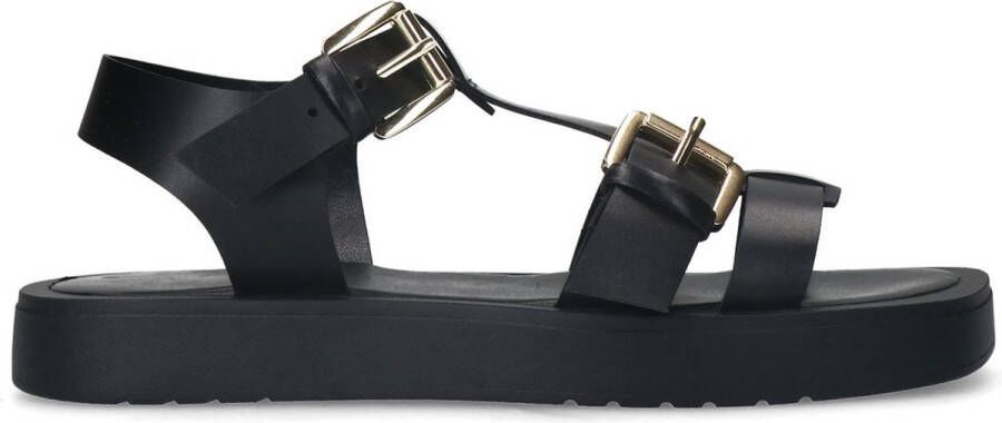 Sacha Dames Zwarte chunky sandalen met buckles