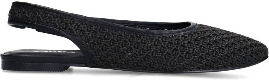 Sacha Dames Zwarte fishnet slingbacks