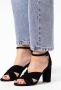 Sacha Dames Zwarte geknoopte suède sandalen met hak - Thumbnail 2