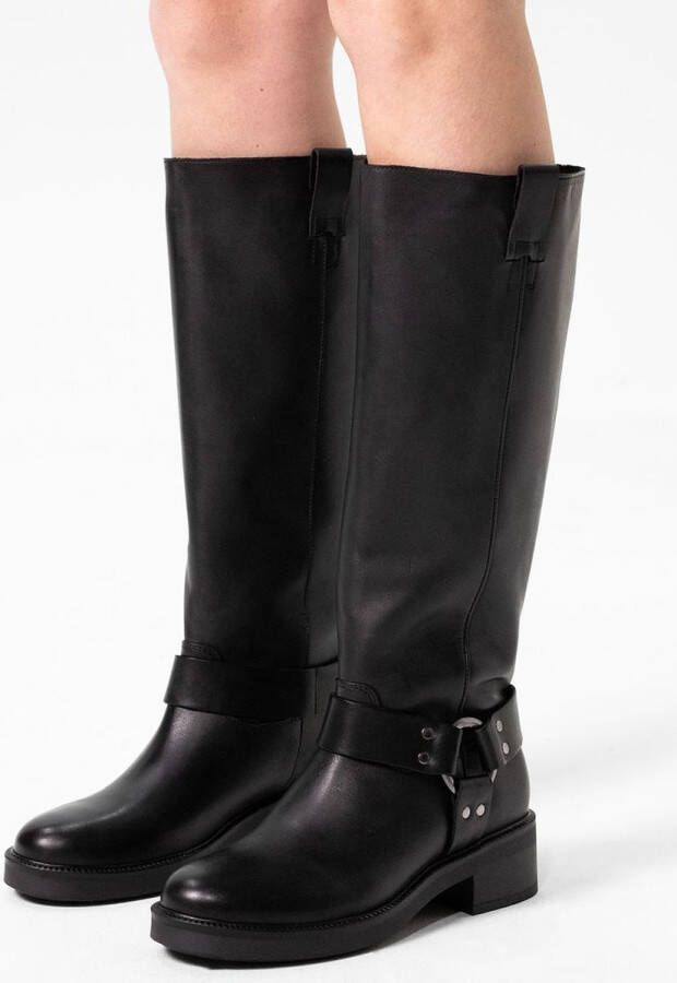 Sacha Dames Zwarte hoge biker boots