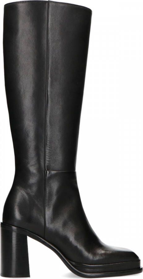 Sacha Dames Zwarte hoge laarzen met blokhak - Schoenen.nl