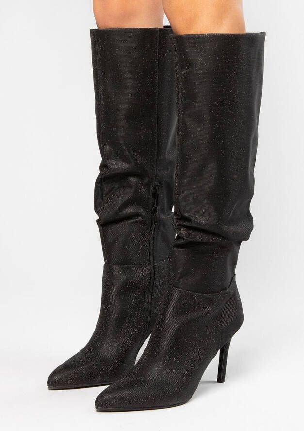 Sacha Dames Zwarte hoge laarzen met glitters - Foto 2