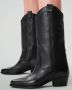 Sacha Dames Zwarte leren cowboylaarzen - Thumbnail 2
