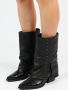 Sacha leren cowboylaarzen met flap en studs zwart - Thumbnail 2