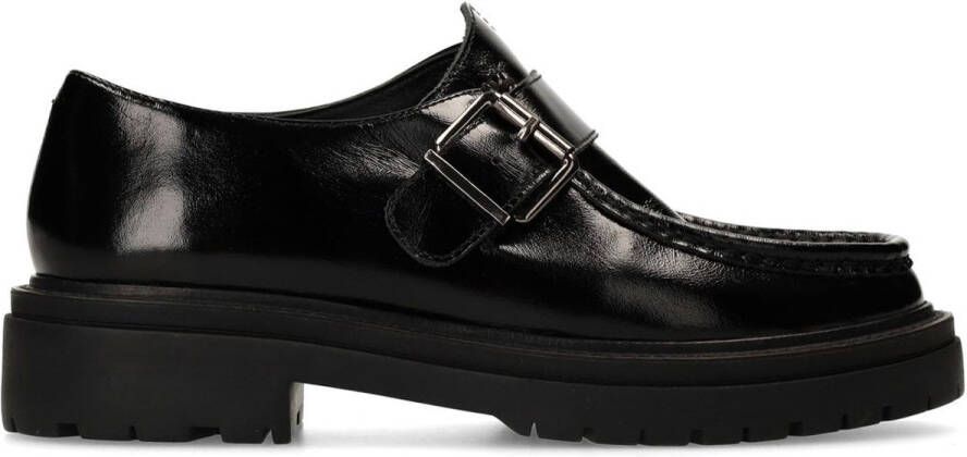 Sacha Dames Zwarte leren loafers met buckle