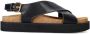 Sacha Dames Zwarte leren plateau sandalen - Thumbnail 2