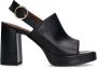 Sacha Dames Zwarte leren sandalen met hak - Thumbnail 2
