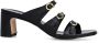 Sacha Dames Zwarte leren sandalen met hak en gespen - Thumbnail 2