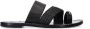 Sacha Dames Zwarte leren slippers met zilverkleurig detail - Thumbnail 2