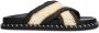 Sacha Dames Zwarte plateauslippers met beige band - Thumbnail 2