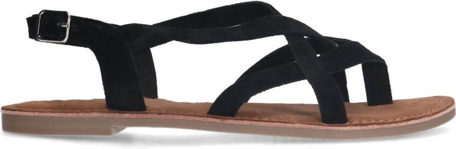 Sacha Dames Zwarte sandalen met gekruiste bandjes