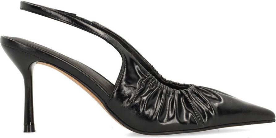 Sacha Dames Burgundy slingback pumps met rimpel effect