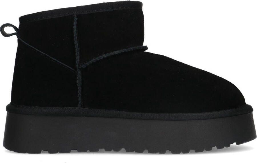 Sacha Dames Zwarte suède enkelboots met wol - Foto 2