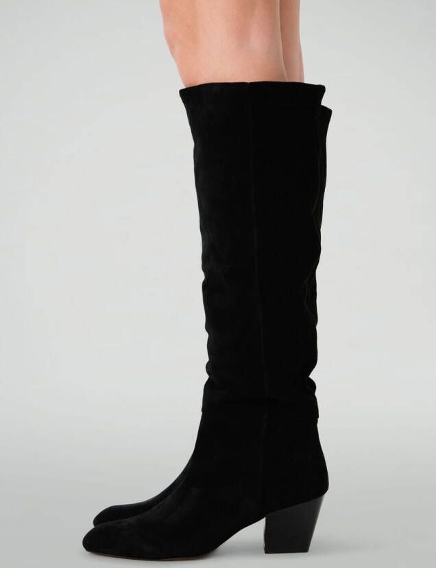 Sacha Dames Zwarte suède hoge laarzen met hak - Foto 2