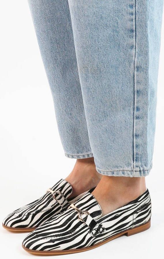 Sacha harige loafers met gesp en zebraprint zwart - Foto 2