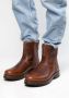 Sacha Heren Bruine leren boots met imitatiebont - Thumbnail 2