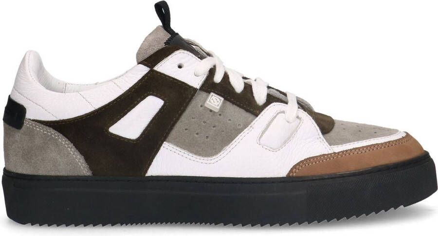 Sacha Heren Witte leren sneakers met suède details