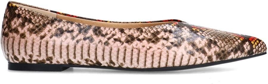 Sacha loafers met slangenprint zalm grijs
