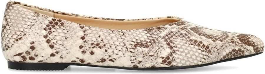 Sacha ballerina's met slangenprint beige bruin
