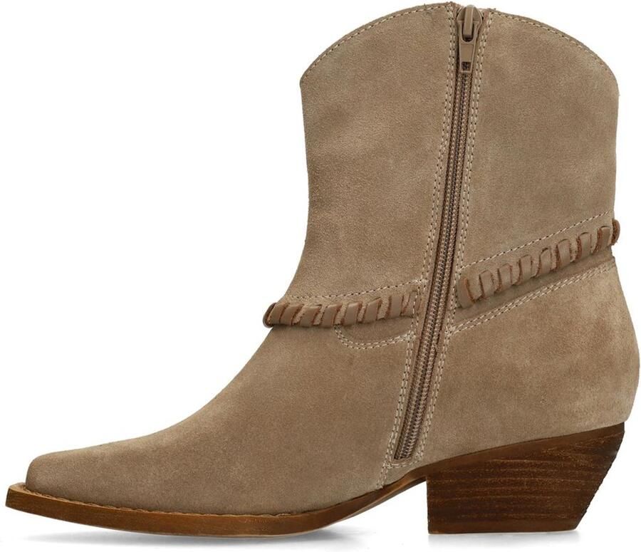 Sacha Dames Beige leren western laarsjes