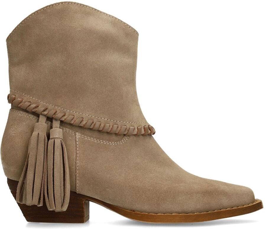 Sacha Dames Beige leren western laarsjes