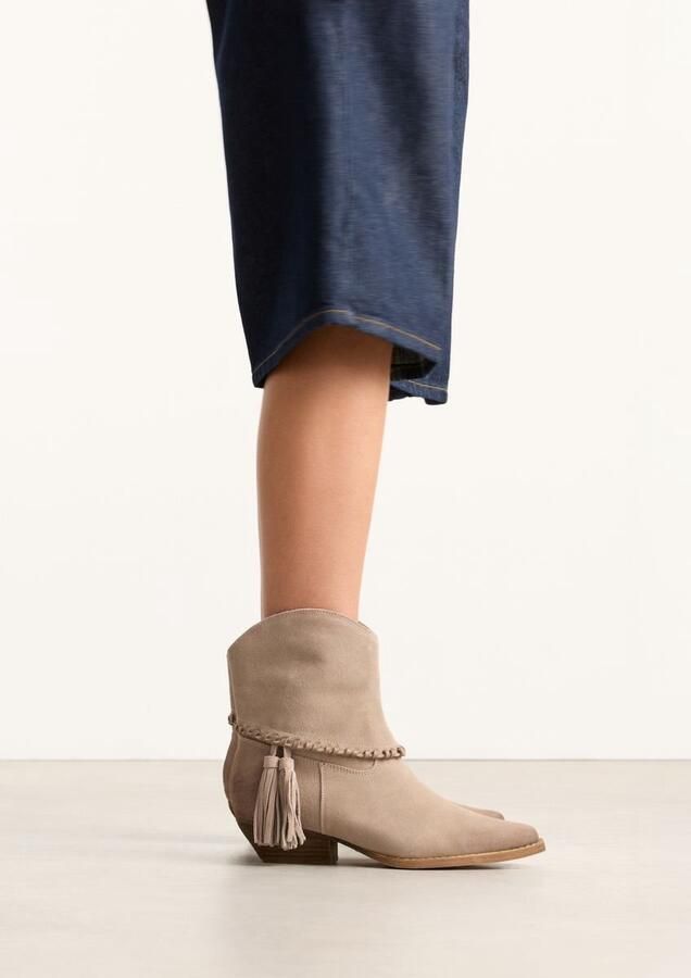 Sacha Dames Beige leren western laarsjes