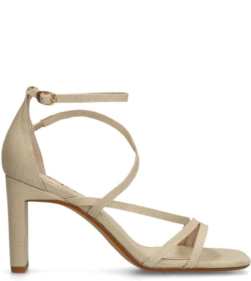 Sacha Dames Beige sandalen met hak