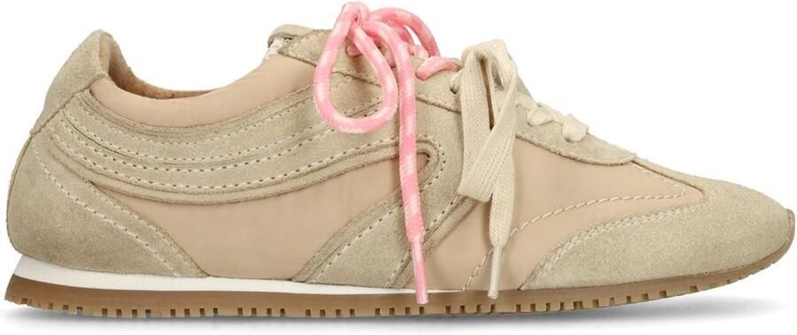 Sacha Dames Beige sneakers met dubbele veters
