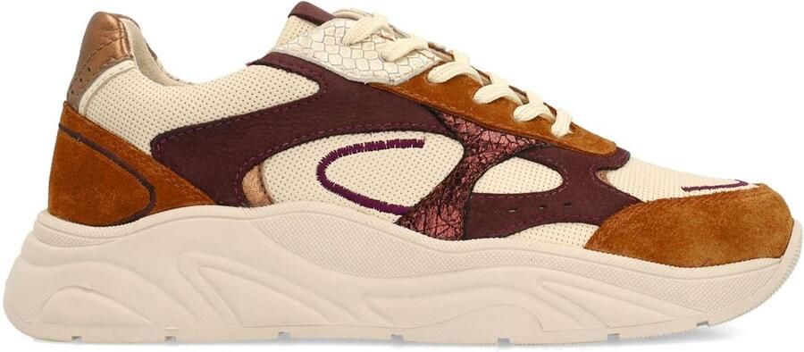 Sacha Dames Beige sneakers met multicolor details