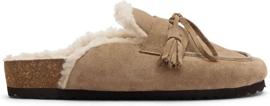 Sacha Dames Beige suède clogs met wol - Foto 3