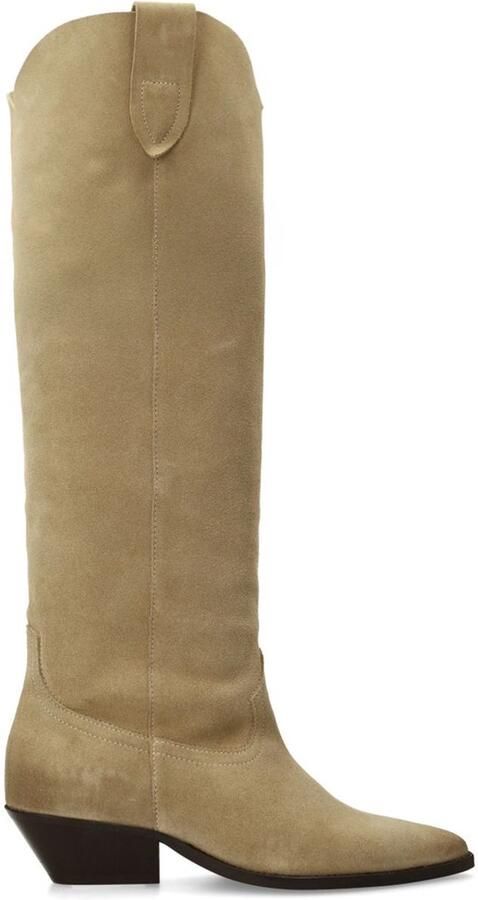 Sacha Dames Beige suède cowboylaarzen