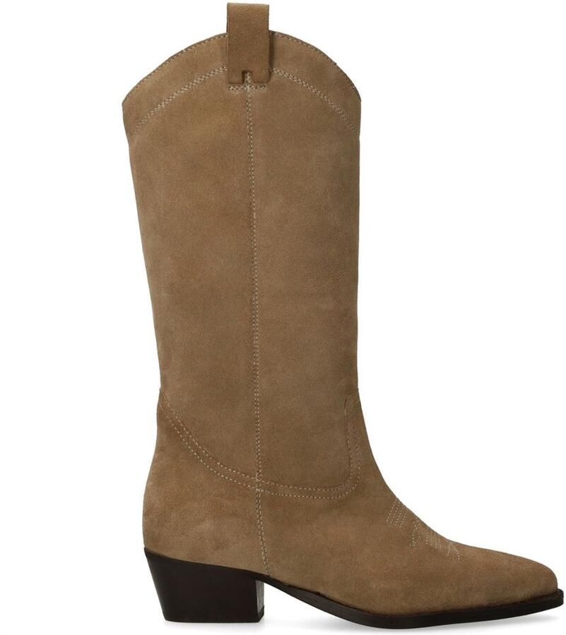 Sacha Dames Beige suède cowboylaarzen