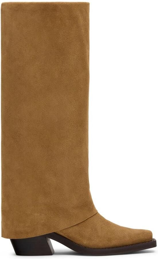 Sacha Dames Beige suède laarzen met flap