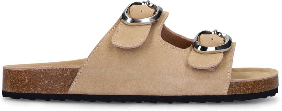 Sacha Dames Beige suède slippers