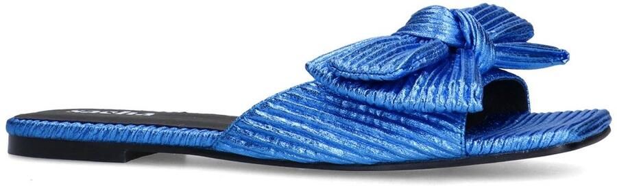 Sacha Dames Blauwe slippers met strik