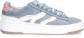 Sacha Dames Blauwe suède sneakers met witte details - Blauw