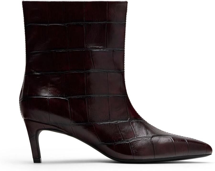 Sacha Dames Bordeaux croco enkellaarsjes