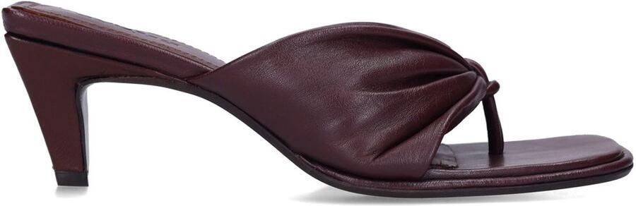 Sacha Dames Bordeaux leren slippers met hak