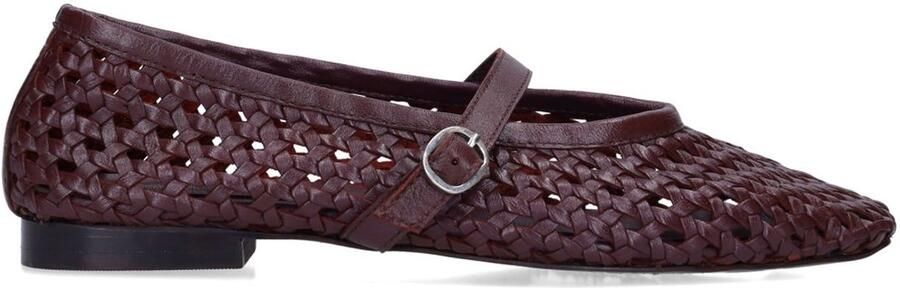 Sacha Dames Bordeaux rode gevlochten ballerina's