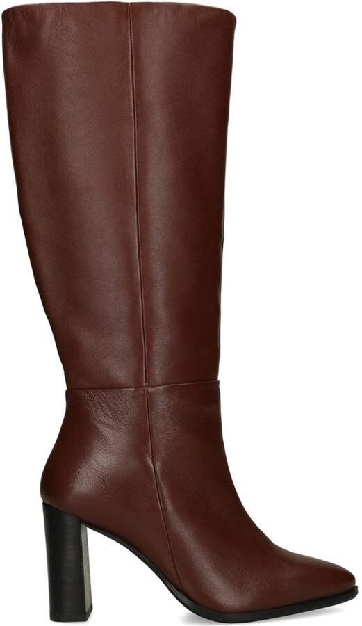 Sacha Dames Bordeaux rode hoge leren laarzen met hak