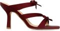 Sacha Dames Bordeaux rode sandalen met hak en strikjes - Rood