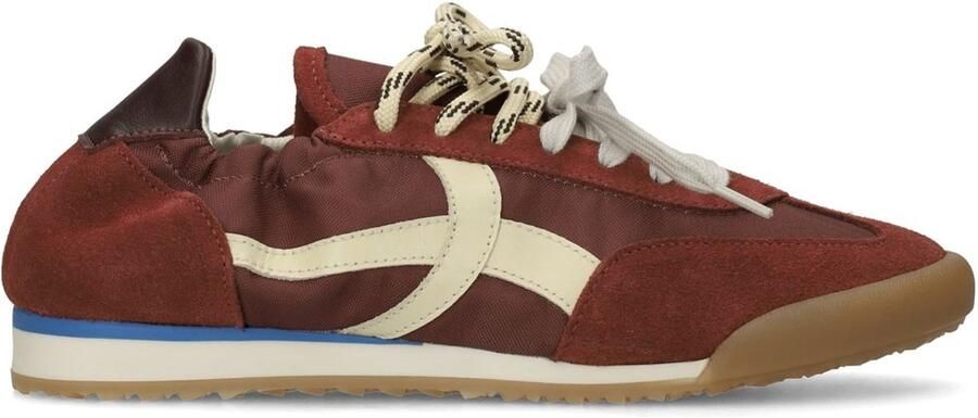 Sacha Dames Bordeaux rode suède sneakers met dubbele veters