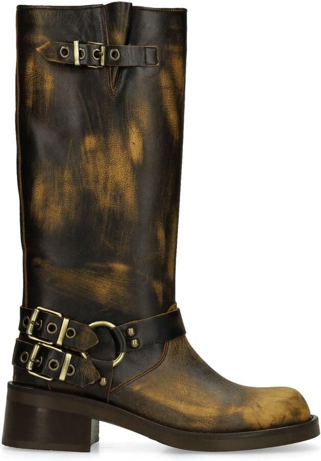 Sacha Dames Brownwashed buckle biker boots - Foto 4