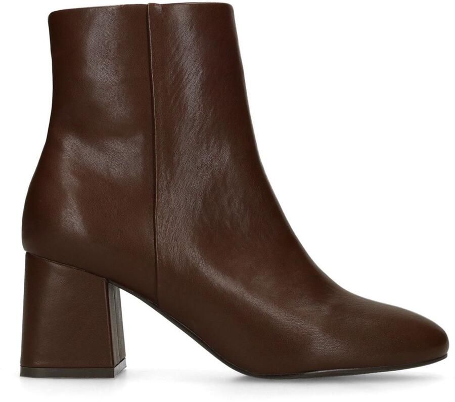 Sacha Dames Bruine enkellaarsjes met blokhak