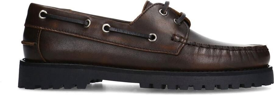 Sacha Dames Bruine leren veterschoenen