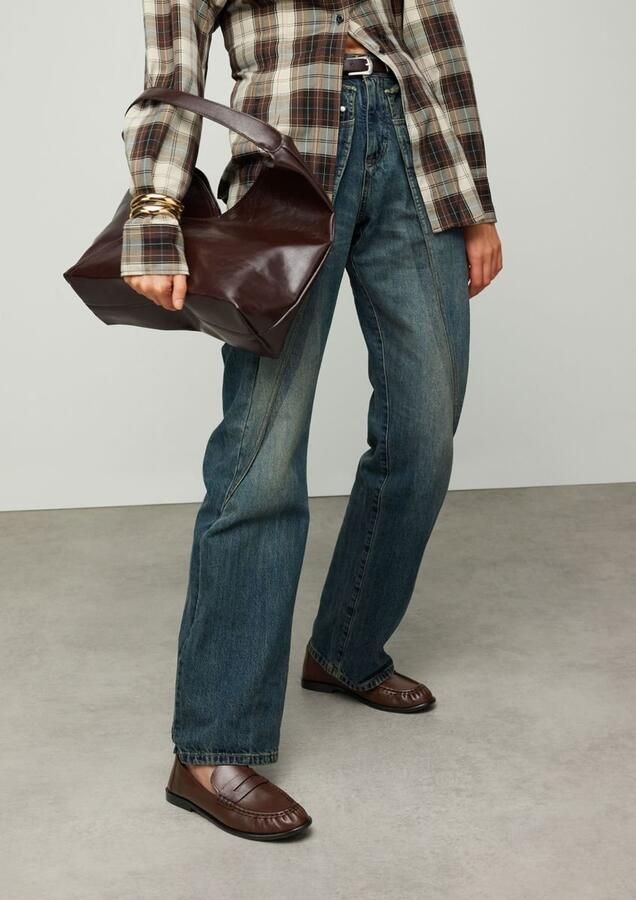 Sacha Dames Bruine leren loafers