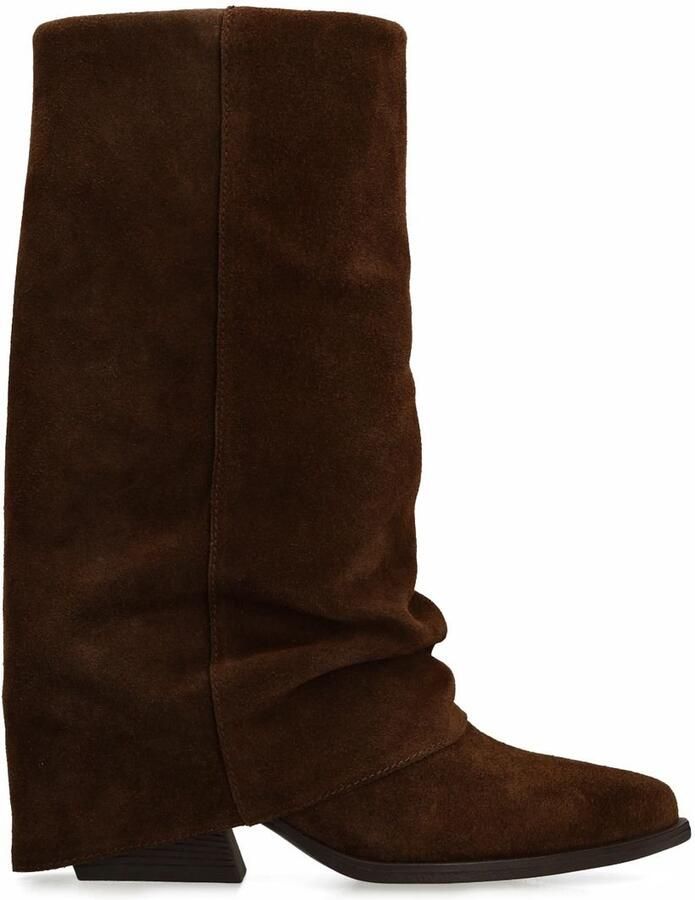 Sacha Dames Bruine suède laarzen met flap