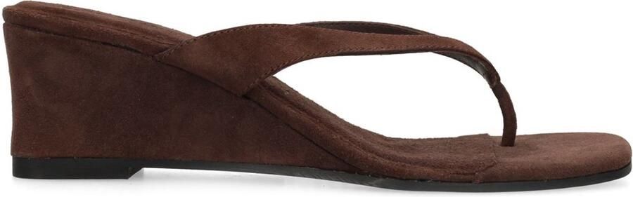 Sacha Dames Bruine suède muiltjes met sleehak