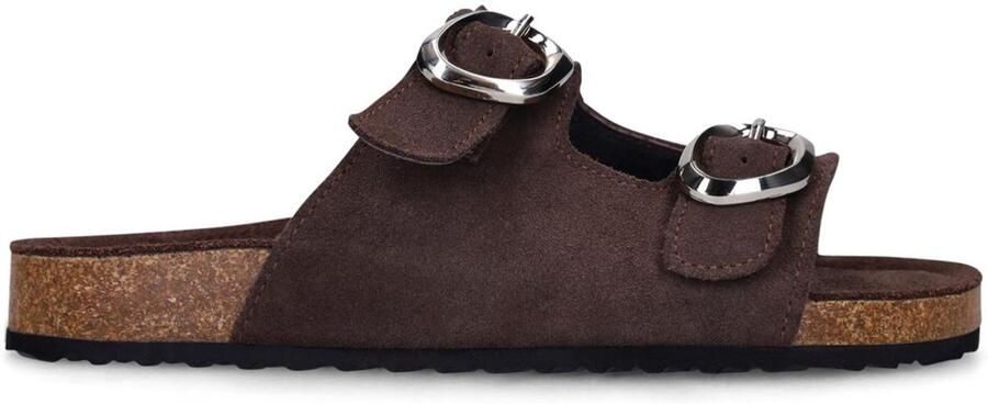 Sacha Dames Bruine suède slippers