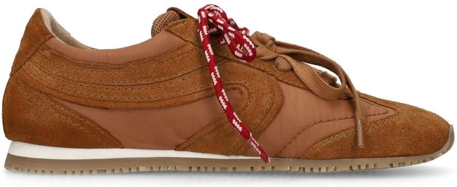 Sacha Dames Cognac sneakers met dubbele veters